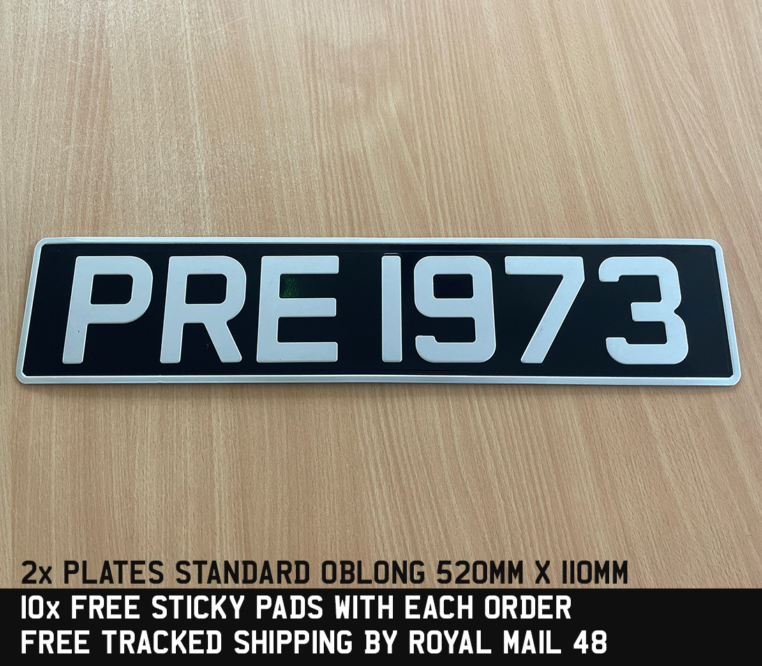 Pressed on sale number plates