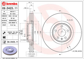 Brembo Painted Brake Disc, 09.D423.11