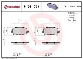 Brembo Brake Pad, P 59 059