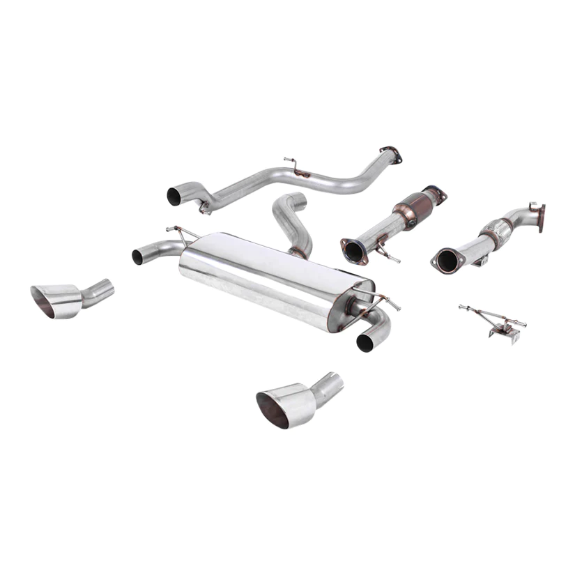 Milltek Ford Focus MK2 RS 2.5T 305PS 2009-2010 Turbo-back including Hi-Flow Sports Cat Exhaust - Resonated System, SSXFD083-1