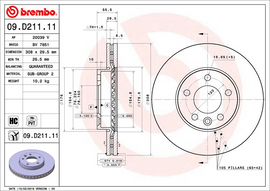 Brembo Painted Brake Disc, 09.D211.11