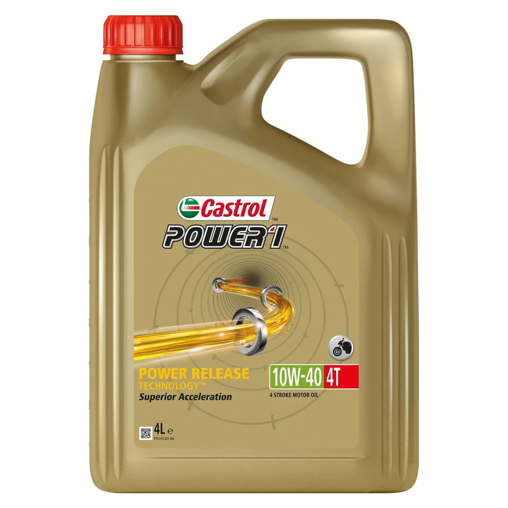 Castrol POWER1 4T 10W-40 10W40 4 Stroke Motorcycle Engine Oil 4L