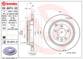 Brembo Painted Brake Disc, 09.8874.31