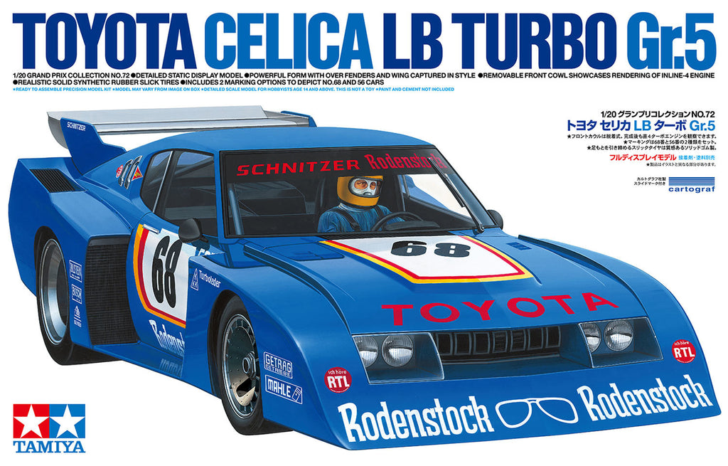 Tamiya 1/20 Celica LB Turbo Gr.5 Model Kit - 20072