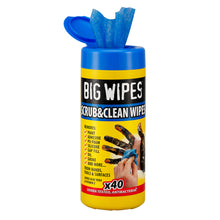 Load image into Gallery viewer, Big Wipes Scrub &amp; Clean Cleaning Wipes - 40 Wipes Per Tub