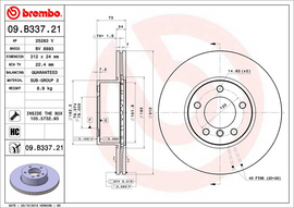 Brembo Painted Brake Disc, 09.B337.21