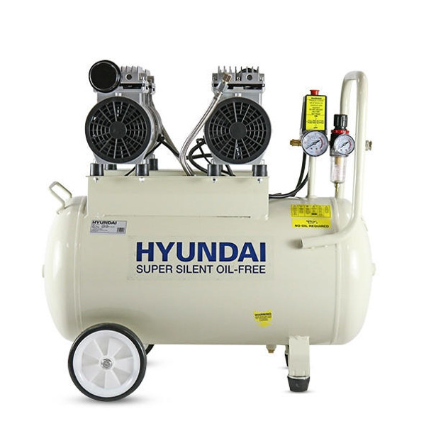 Hyundai 50 Litre Air Compressor, 11CFM/118psi, Oil Free, Low Noise, Electric 2hp