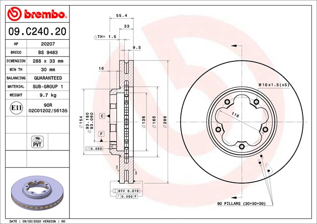 Brembo Brake Disc, 09.C240.20