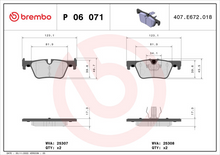 Load image into Gallery viewer, Brembo Brake Pad, P 06 071