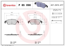 Load image into Gallery viewer, Brembo Brake Pad, P 85 098