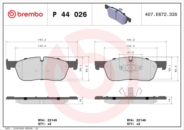 Brembo Brake Pad, P 44 026