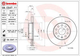 Brembo Painted Brake Disc, 09.C547.11