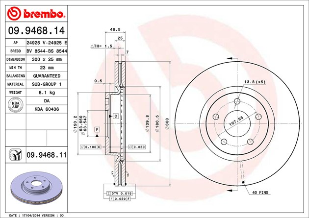 Brembo Painted Brake Disc, 09.9468.11