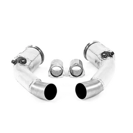 Milltek Audi S8 D5 4.0 TFSI V8 Saloon / Sedan (OPF/GPF UK/Euro Models) 2020-2023 Large-bore Downpipes and Cat Bypass Pipes Exhaust - OE Fitment, SSXAU871-3