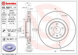 Brembo Painted Brake Disc, 09.B971.11