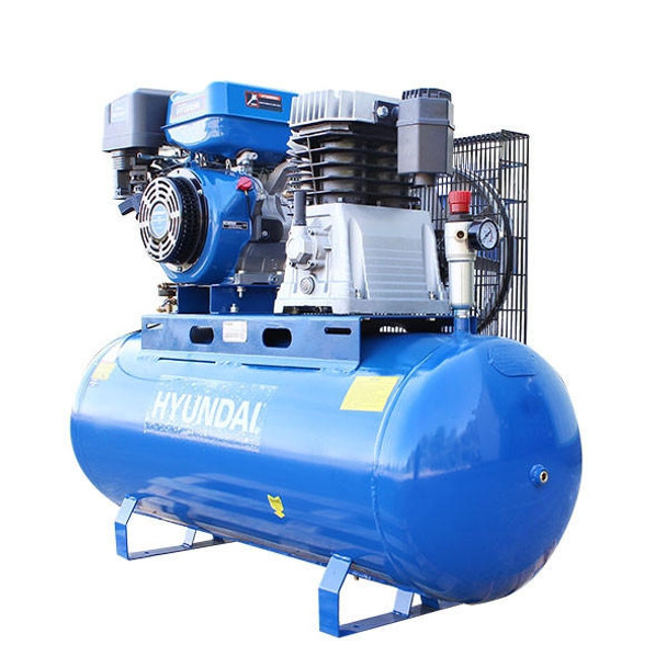 Hyundai 200L Litre Air Compressor, 29CFM/145psi, Twin Cylinder Belt Drive 14hp