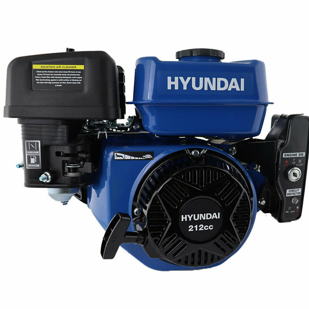 Hyundai 212cc 6.5hp ¾” / 19.05mm Electric-Start Horizontal Straight Shaft Petrol Engine, 4-Stroke, OHV