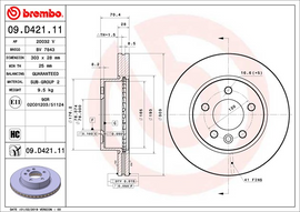 Brembo Painted Brake Disc, 09.D421.11