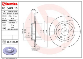 Brembo Painted Brake Disc, 08.C423.11