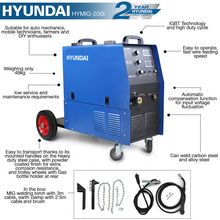 Load image into Gallery viewer, Hyundai 200 Amp MIG Welder, 230V Single Phase, Pro series