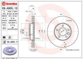 Brembo Painted Brake Disc, 09.A905.11