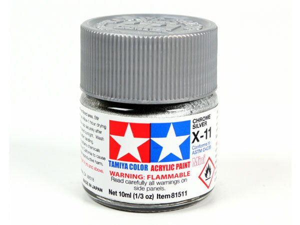 Tamiya X-11 Chrome Silver Mini Acrylic Paint - 10ml