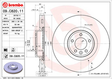 Load image into Gallery viewer, Brembo Painted Brake Disc, 09.C820.11