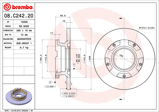 Brembo Brake Disc, 08.C242.20