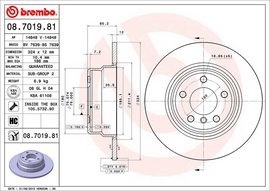 Brembo Painted Brake Disc, 08.7019.81