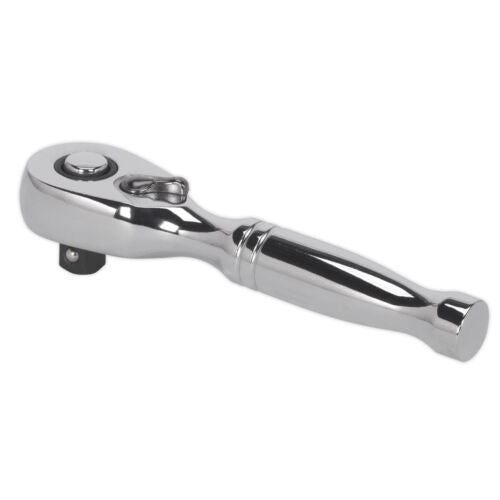 Sealey Ak660S Stubby Ratchet Wrench 1/4Sq Drive Pear-Head Flip Reverse