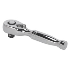 Load image into Gallery viewer, Sealey Ak660S Stubby Ratchet Wrench 1/4Sq Drive Pear-Head Flip Reverse