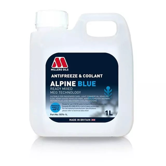 Millers Oils Alpine Antifreeze Blue Ready Mixed 1L