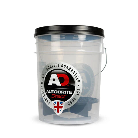 Autobrite Clear Detailing Bucket With Gamma Seal Dirt Guard (Black)