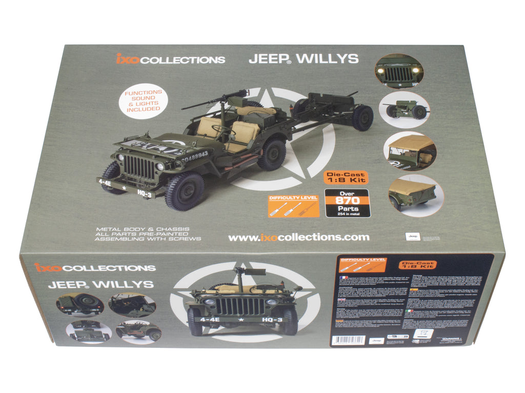 IXO Collections Full Kit Jeep® Willys + Accessories 1:8 Scale Metal Kit