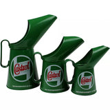 Castrol Classic Tin Oil Pourer Pouring Cans Vintage Workshop Genuine Set Of 3