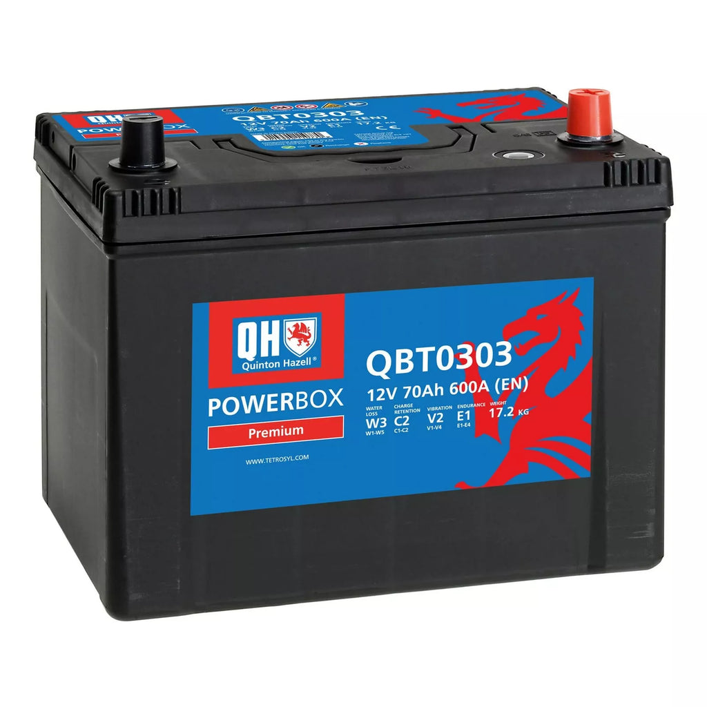 QH QBT0303 Starter Car Battery 030 70Ah 600A CCA 12V T1 Terminal D26