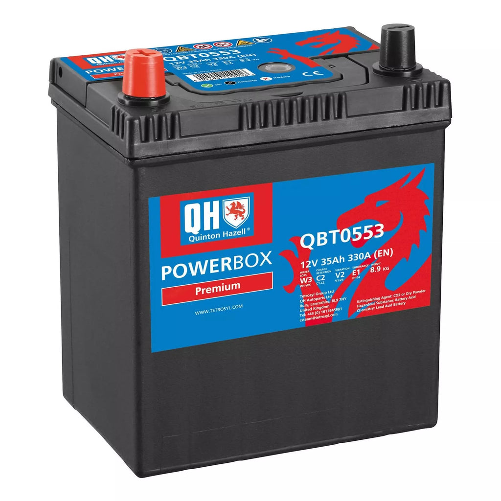 QH QBT0553 Car Starter Battery 055 35Ah 330A CCA 12V T3 Terminal B19