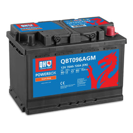 QH QBT096AGM Powerbox AGM Start-Stop Car Battery 096 70Ah 760A CCA 12V Terminal T1