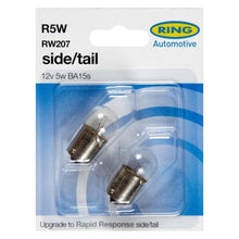 Load image into Gallery viewer, 2 x Ring 207 R5W BA15S Side/Tail Light Car Bulb RW207 12v 5w
