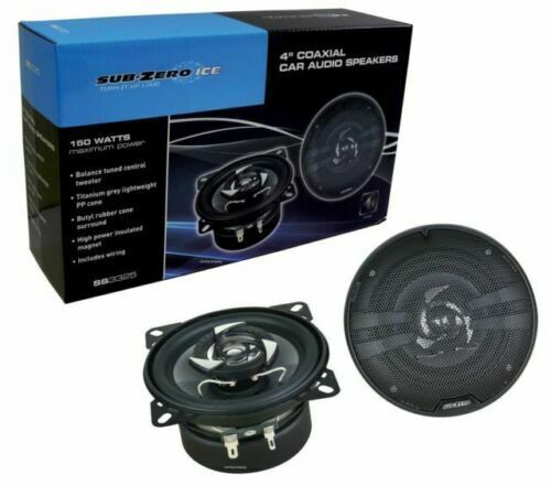 SUB ZERO Ice 4 Inch Coaxial 150W Speakers For In Car Stereo Music