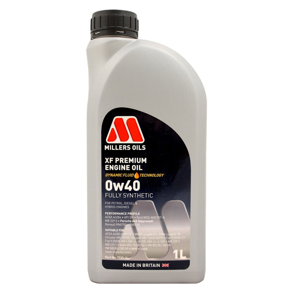 Millers Oils XF Premium 0W-40 Fully Synthetic Engine Oil 1L