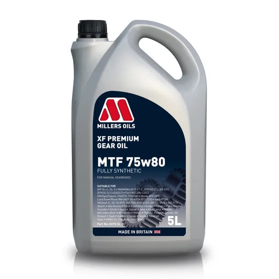 Millers Oils XF Premium MTF 75W80 Fully Synthetic Gear Oil 5L