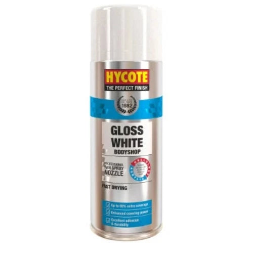 Hycote Bodyshop Gloss White Spray Paint 400ml