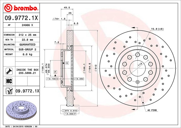 Brembo Brake Disc Xtra, 09.9772.1X