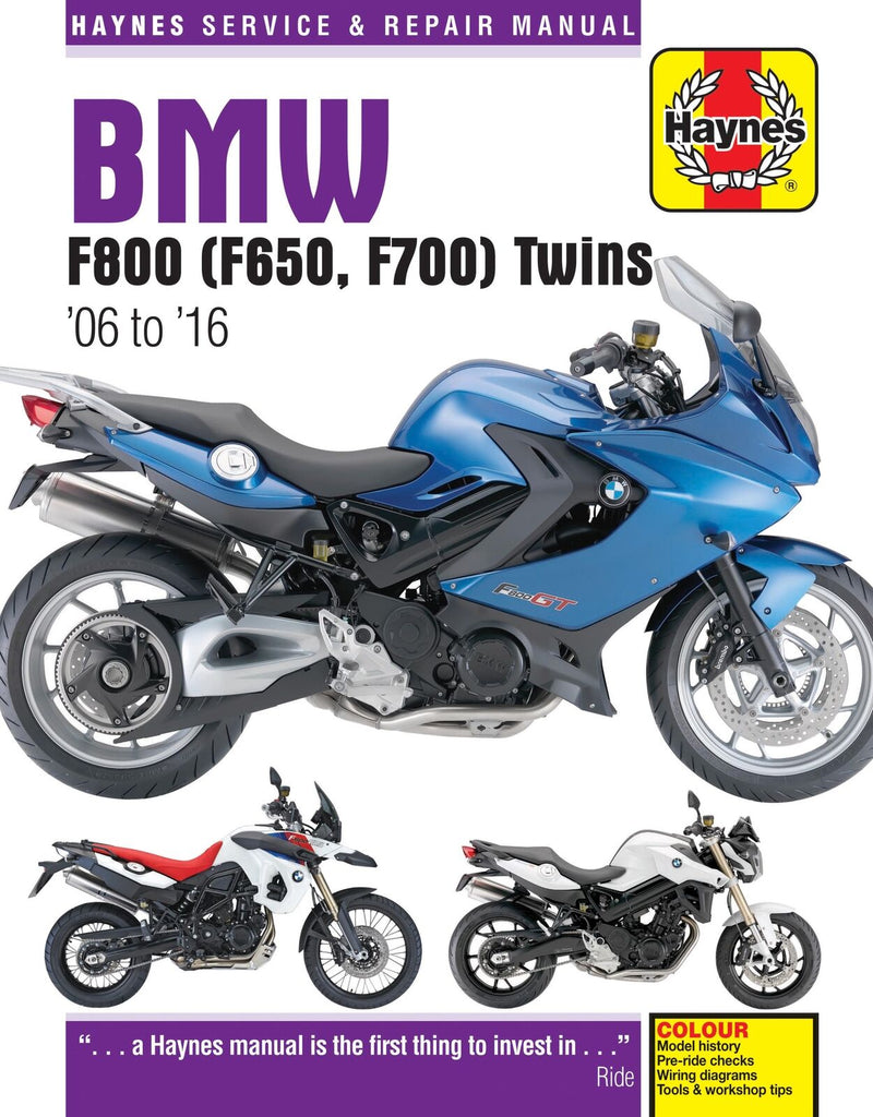BMW F650, F700 & F800 Twins (06-16) Haynes Repair Manual (Paperback)