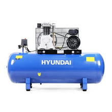 Load image into Gallery viewer, Hyundai 150 Litre Air Compressor, 14CFM/145psi, Twin Cylinder, Belt Drive 3hp