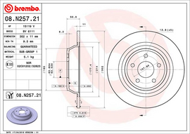 Brembo Painted Brake Disc, 08.N257.21
