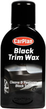 Load image into Gallery viewer, CarPlan Black Trim Wax - Cleans &amp; Restores Black Trim, 350 ml