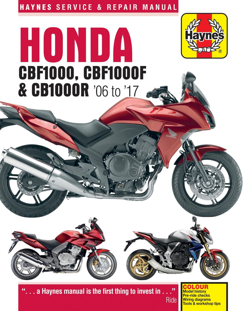 Honda CBF1000,CBF1000F & CB1000R (06-17) Haynes Motorcycle Manual