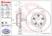 Load image into Gallery viewer, Brembo Painted Brake Disc, 09.C882.11